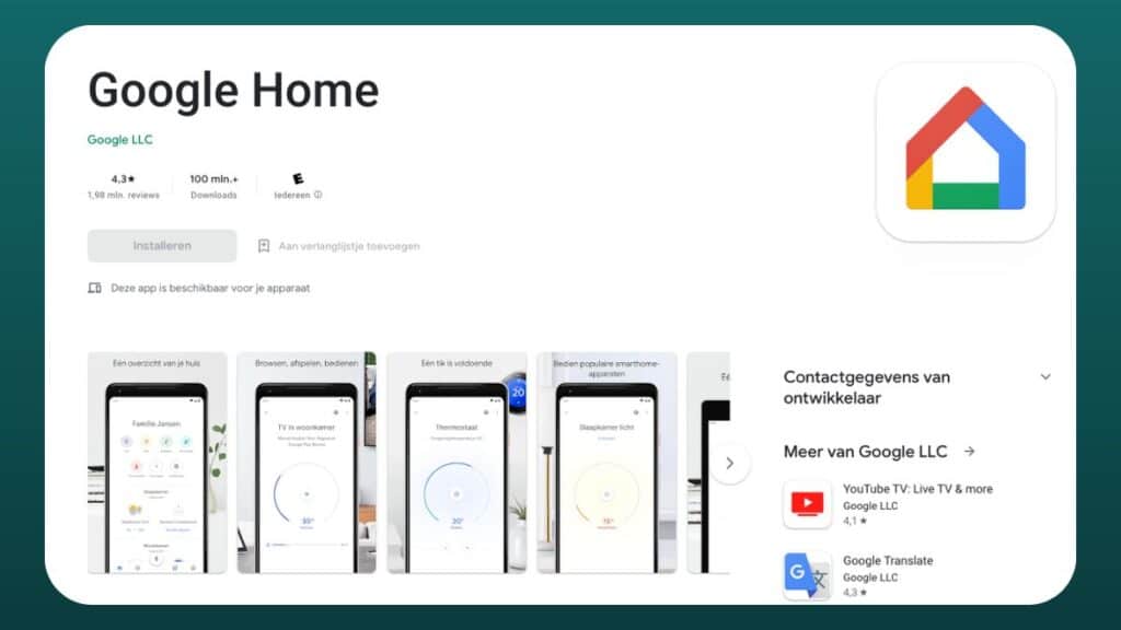 Google Home op windows